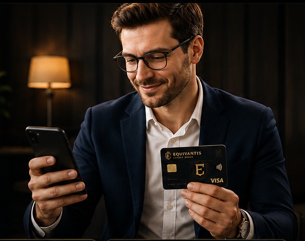 Equivantis member using mobile banking and holding a premium card